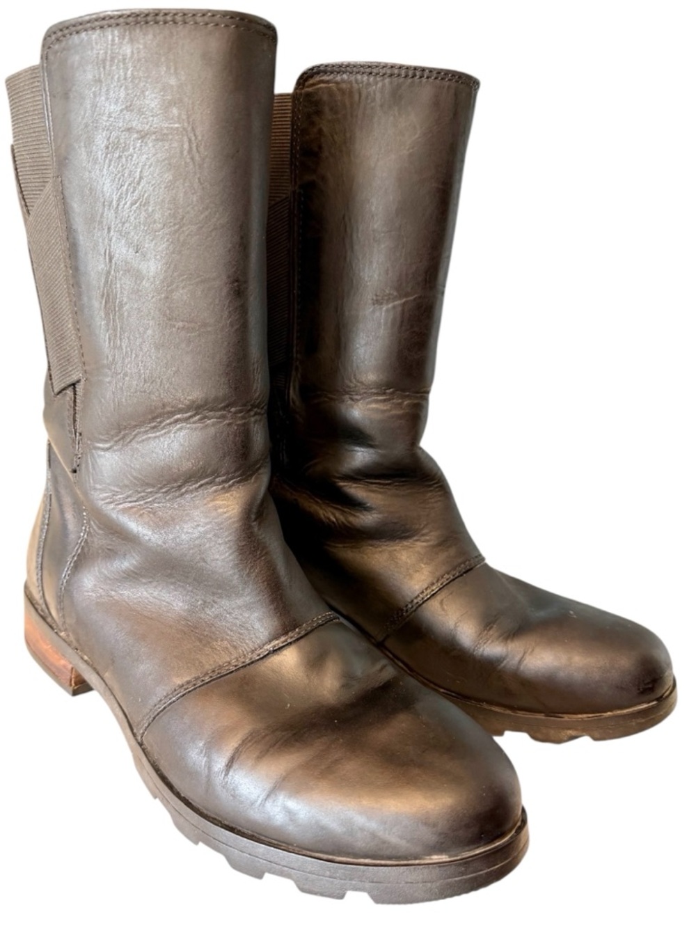 Sorel Emilie Waterproof Black Leather Women’s Boots Mid-calf Chelsea sz 9
